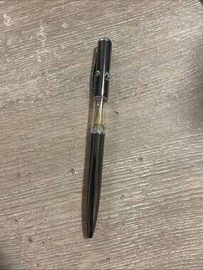 Paris Black & Gold Ballpoint Pen with Gold Toned Eiffel Tower Figure Midsection